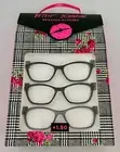 NWT Betsey Johnson Designer Reading Glasses 3 Pairs Set +1.50 Strength (Boxed)