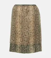[Sportmax] Sportmax Desio snake-effect organza midi skirt UK 6 black