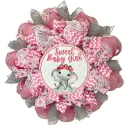 Sweet Baby Girl Wreath Handmade Deco Mesh