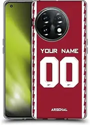 Head Case Designs Officially Licensed Custom Customised Personalised Arsenal FC Home 2022/23 Kit Soft Gel Case Compatible with OnePlus 11 5G