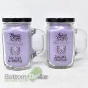 2x Beamer Candle Co. Aromatic Home Series Jar Candle Lavender Chamomile 12 oz