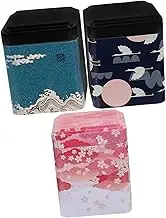 STOBAZA 3pcs Tinplate Tea Canisters with Sealing Lids Loose Leaf Storage Airtight Tea Storage Containers for Scented