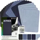 20 Pcs Iron-On Repair Denim Patches for Jeans Kit, 100% Cotton Clothing Repair