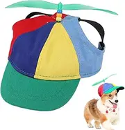 Dog Hats With Funny Propeller | Dog Propeller Hat | Rainbow Helicopter Top Hat | Removable, Adjustable Size Pet Hats Colorful Dog Baseball Caps | For Small Dogs Puppy Cats Supplies