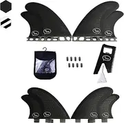 Ho Stevie! Quad Surfboard Fins (4 Fins) - FCS or Future Sizes, with Fin Bag, Screws, Wax Comb and Fin Key