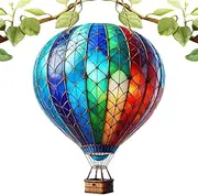 Cute Window Sun Catcher - Colorful Window Pendant,Hot Air Balloon Shape Wall Pendant, Flat Acrylic Car Ornament for Door Bedroom