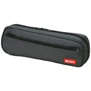 Lihit Lab Twin Zip Tube Multi Compartment Pencil Case Black