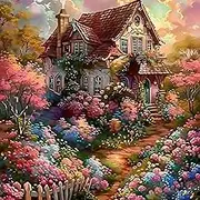 ARPADAMO Flower Diamond Art Kits for Adults,5D Landscape Diamond Painting DIY Animal Diamond Art Diamond Painting Kit for Adult,Round Full Drill Diamonds, Diamond Art Kits for Home Decor-14x14inch