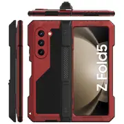 Aluminium Alloy + Silicone Kickstand Case For Samsung Galaxy Z Fold5 5g, + Pet Screen Protector