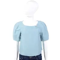 在飛比找Yahoo奇摩購物中心優惠-ALBERTA FERRETTI 水藍色短袖上衣