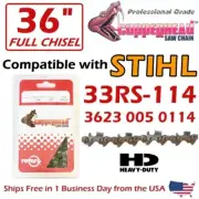 COPPERHEAD 36" FULL CHISEL PRO CHAIN comp w/ STIHL YELLOW 33RS-114 3623 005 0114