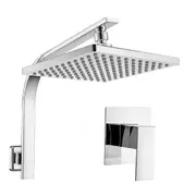 250mm Bath Chrome 10" Square Rainfall ABS Shower Head Set With Mixer Tap