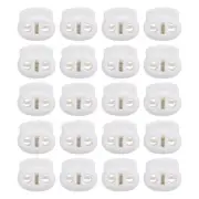 0.7x0.8" Cord Locks, 30 Pack Double Hole Spring End Toggle Stopper, White