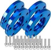 MKVAXR Spacers, Forged Aluminum 4 Pcs 5x120 Staggered Wheel Spacers Kit 2 Pcs 15mm 2 Pcs 20mm with Extended Bolts Fits, for BMW, Car Flange Shims Plate Car Wheel Spacer