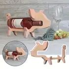 Wine Bottle Holder Wooden Pig Shape Wine Rack Dog Wine Shelf Wine Bottle Holder