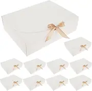 10 Pcs Bridesmaid Proposal Box,Paper Boxes,Birthday Gift Box,Wedding Box,Gift Wrap Box,Gift Packaging for Wrapping Gifts (White)