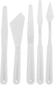 5Pcs Plastic Artist Palette Knife Set, Portable Oil Painting Spatula Tool wit...