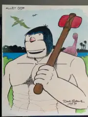 DAVE GRAUE SIGNED ORIGINAL FULL COLOR DRAWING ON 16x20 CANVAS ALLEY OOP