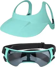 Dog Sun Hat - Waterproof Dog Bucket Hat with Sunglasses | UV Protection Waterproof Doggy Visor with Sunglasses for Puppy, Summer & Hiking