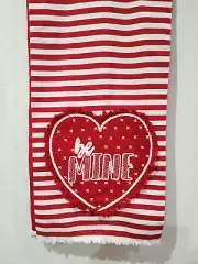 NICOLE MILLER VALENTINES DAY RED HEART STRIPE TABLE RUNNER HOME DECOR 16 x 72"