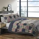 Eddie Bauer Soft Cotton Reversible Patchwork Pattern Bedspread, Quilt Set/Twin