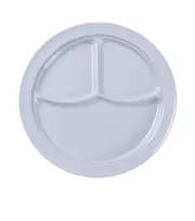 Yanco China NS-703W Nessico White Melamine 10.25" dia. 3 Compartment Plate-2 Doz