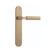 Iver Berlin Door Lever Handle on Oval Backplate Brushed Brass