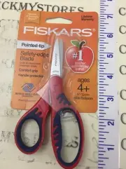 Fiskars 5 inch Pointed Tip Softgrip Red & Blue Kids Scissors Ages 4+ Safety Edge