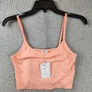 Cotton On Maggie Crop Cami Top Women's Large Apricot Tint Scoop Neck Sleeveless