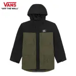 【VANS 官方旗艦】UTILITY BLOCKING 男款黑色/軍綠色拼布長袖工裝外套