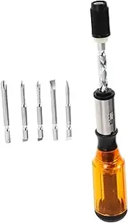 EXAOMBLE Screwdriver Push Pull Spiral Screwdriver Hand Pressing Spiral Tool Push Pull Ratchet Adjustment Hand Pressing Ratchet Tool Carbon Steel