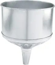 Durable 8QT Galvanized Steel Funnel with Splash-Proof Rim - Effortless Pouring