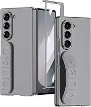 Case for Samsung Galaxy Z Fold6, Stylish Lightweight Slim Case with Silicone Wrist Strap and Built-in Screen Protector (Gray,for Galaxy Z Fold6)