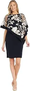 [R&M Richards] Formal Floral Threadwork Poncho Dress