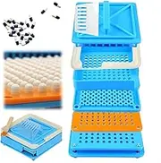 DIY Filling Tray, 100 Holes Household Manual Filling Tray, 00# Size Quick Filling Tool, Multi-Purpose Filling Tool, Suitable for Home Use (Blue)