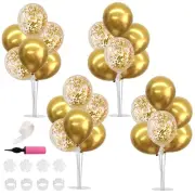 4 Set Gold Balloon Centerpieces for Table, Balloon Stand Kit for Party Center...