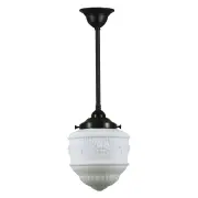 Senator Opal Matt 8&quot; Shade w 3/4&quot; x 1/2m Black Rod Pendant