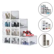 Advwin Display Shoe Box Storage Stackable Foldable Shoe Organizer Cabinet Sneaker Organizer Box (8/9/12/15/16/27/40PCS)