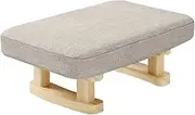AIMALL Modern Low Stool, 16.14 x 11.81 x 7.09 Inches, Fashionable Fabric-Covered Footstool, Solid Wood, Perfect for Living Room, Bedroom, or Entryway