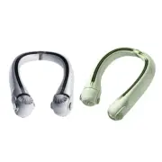 USB Leafless 360° Neckband Fan Wrap-around Air Outlet 2400Mah Rechargeable Fan
