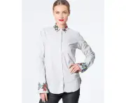 Siyona Bell Sleeve Shirt - Grey