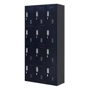 12-Door Locker for Office Gym Shed School Home Storage - Padlock-operated
