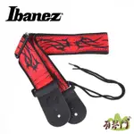 【有琴門樂器】IBANEZ 日本 原廠吉他背帶 雙頭真皮 木吉他/電吉他/貝斯 龍紋紅 GS601TA-RD