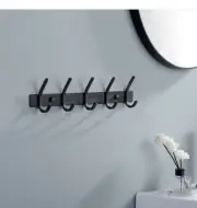 Wall Mount Robe Hook and Towel Hook in Matte Black