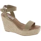 Steve Madden Womens Upstage Leather Buckle Wedge Sandals Shoes BHFO 5918