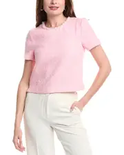 Endless Rose Pearl Trim Tweed Top
