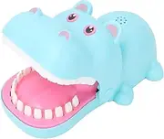 Biting Finger Toy Hippo Teeth Toy Kids Classic Biting Finger Games Party Trick Game Favors Funny Family Activity(Blue)