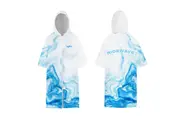 Poncho Towel Adult Hooded Quick Dry Changing Robe-Sky Blue