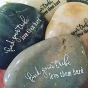 Engraved Rock ~ Find Your Tribe | Word Stone | Inspirational Quote