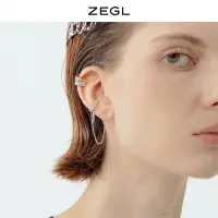 在飛比找樂天市場購物網優惠-ZEGL設計師925純銀耳夾無耳洞女復古簡約冷淡風耳環氣質網